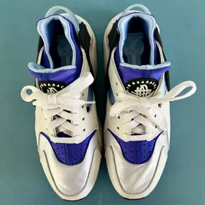 Nike Air Huarache White Lapis Deep Royal Blue Black Sneakers thumbnail 7