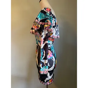 Flying Tomato Velvet Floral Off Shoulder Ruffle Mini Dress Y2K resort‎ sexy boho thumbnail 4