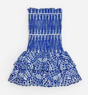 Zaria Atelier Strapless Mini Dress Blue thumbnail 1