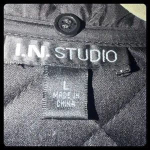 I.N. Studio Quilted Vest Women Large Black Full Zip Sleeveless Outerwear thumbnail 2