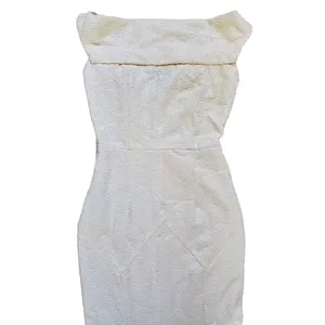 Muxxn White Dress Women Size Small Fit Flare Cream White Boat Neck Mermaid Prom thumbnail 5