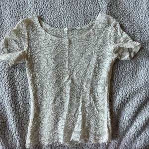 Free People Elegant Lace Cream Top thumbnail 1
