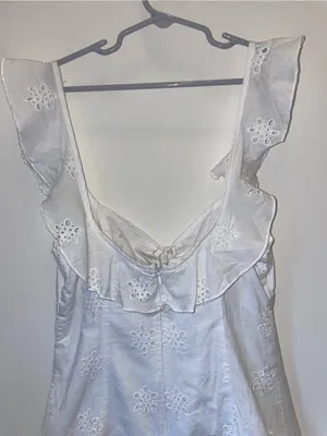 White Fox White Eyelet Ruffled Strap Mini Dress thumbnail 5