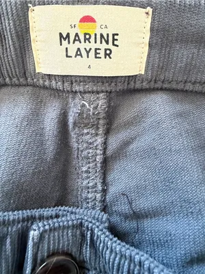 Marine Layer Bridget Corduroy Wide Leg Crop Pants Size 4 Blue Gray Button Front thumbnail 4