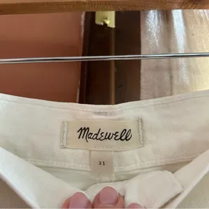 Madewell Denim Utility Shorts Button Fly‎ High Waisted Tile White NWT Size 31 thumbnail 5