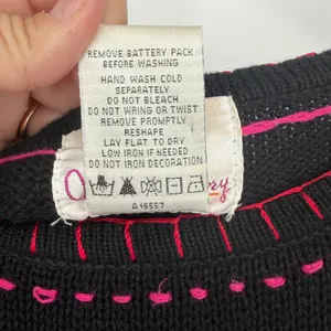 Quacker Factory Womens XL Black‎ Christmas Tree Embroidered Sweater Ramie Cotton thumbnail 4