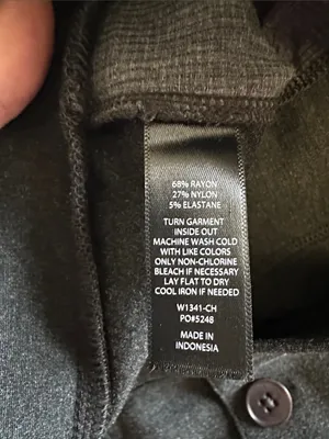 Betabrand Dark Heather Gray Pants with Front Button Accents Size Large Petite thumbnail 8