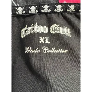 Tattoo Golf Blade Collection Skull Polo Shirt Women's XL Edgy‎ Bikercore Goth thumbnail 3