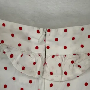 Mohito Women Polka Dot Off Shoulder Ruffle‎ Midi Dress White Red Size 32 NWT thumbnail 16