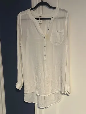 Free People tunic loose flowy size medium M great lines stain on front thumbnail 1