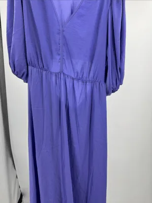 GAP open back blouson Midi Dress in Violet L silky wedding guest event party thumbnail 10