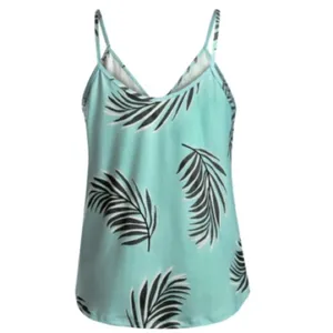 Tropical Palm Tank Top Green Size 16 thumbnail 5