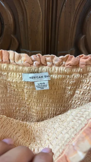 American Eagle orange gingham sundress thumbnail 2