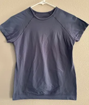 Athleta Momentum Seamless Tee Womens Small Blue Stretch Active Workout Sporty thumbnail 1