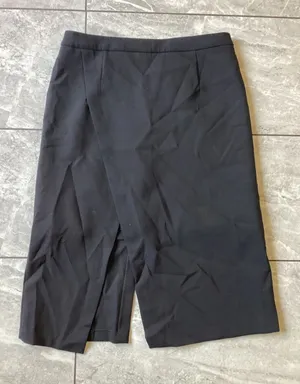 White House Black Market Asymmetric Pencil Skirt Black Size 10 thumbnail 1