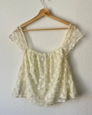 Motel Sparkly Babydoll Top thumbnail 4