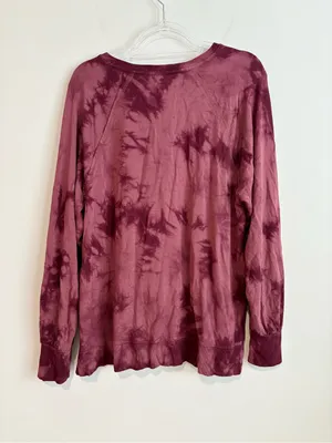 JoyLab Tie Dye Long Sleeve Top‎ Super Soft Maroon red size large thumbnail 3