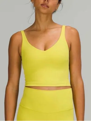 Lululemon Align Crop Tank Top Yellow Size 6 thumbnail 1