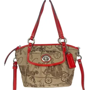 COACH Leah Horse Carriage Print Canvas and Leather Shoulder Bag - $274. - #14855 thumbnail 1