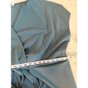 Halara Teal Blue V-Neck Wrap Maxi Dress Short Sleeve Pockets Plus Size 3X 780793 thumbnail 9