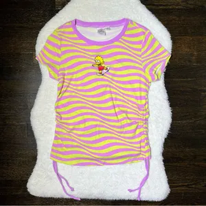The Simpsons Lisa Simpson Embroidered Ruched Tee thumbnail 1