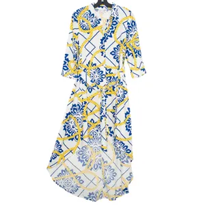 NWT Everlily Shirt Dress Button Up S Linen Blend Nautical Coastal Beach High Low thumbnail 2