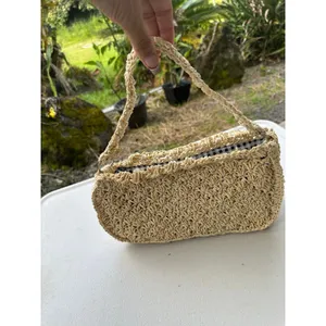 NWOT Urban Outfitters 100% Paper Penny Crochet Bohemian Baguette Bag thumbnail 3