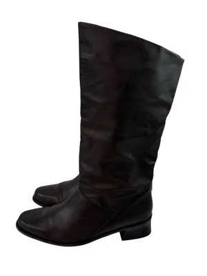 Vtg Y2K 90s Markon Shelly Calf High Boot Womens Size 9 M Brown Leather Fold Over thumbnail 1