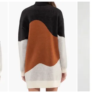 Blu Pepper Sweater Dress Small‎ Knit Long Sleeve Pullover Mock Neck Color Block thumbnail 2