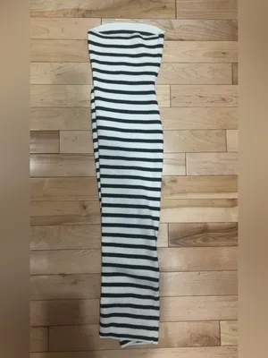 Lulu’S Trend-Worthy White Striped Ribbed Cutout Strapless Midi Dress thumbnail 7