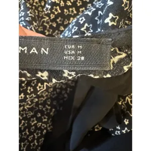 Zara‎ Dress Women Medium Black Ivory Star Print Bow Neckline Long Sleeve Mini thumbnail 10