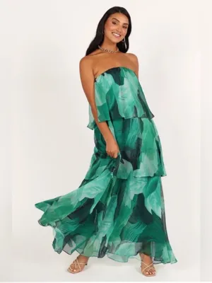 Petal & Pup Bloom Straplessy Maxi Dress in Green XS thumbnail 9
