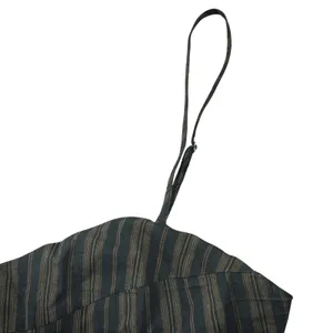 Princess‎ Polly Pinstripe Corset Top Grey Brown Stripe Sweetheart Camisole Party thumbnail 4