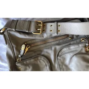 Vintage Marc Jacobs Christy Leather Gray Gold Handbag Iconic Shoulder Bag Purse thumbnail 13