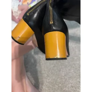 Kate Spade New York Black Leather‎ Knee High Boots Block Heel Zip Back thumbnail 7