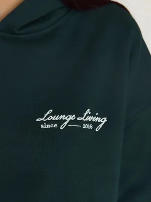 Lounge Living Hoodie Women's Hoodie with Kangaroo Pocket Size S Forest Green thumbnail 3
