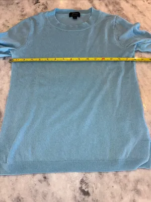 J. Crew Sky Blue Cashmere Crewneck Sweater thumbnail 7
