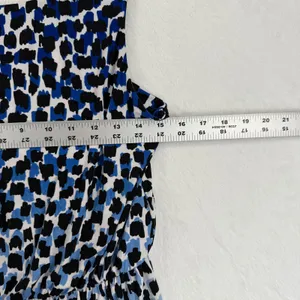 Susana Monaco Womens Dress, Sleeveless, Blue‎ Black Print, Size Large thumbnail 2