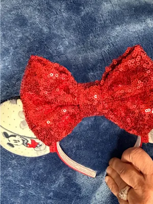 Unbranded Adult Red Sequin Minnie-Style Ear Headband thumbnail 8