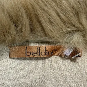 Baldini Mumu Lombardi Long Cardigan in Taupe with a faux fur‎ collar. SIze L thumbnail 7