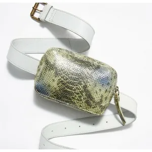Free People Kelly Belt Croc bag in green thumbnail 1