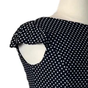 Nine & Co Aline Dress Cap Sleeves Black White Polka Dot Boatneck Women’s Size 14 thumbnail 9