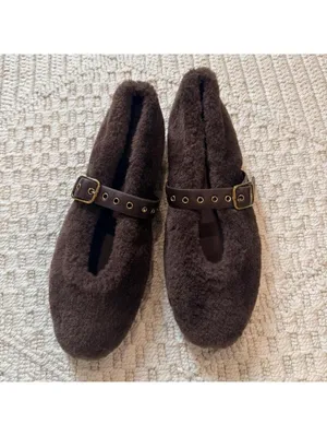 Madewell Women's Remy Faux Fur Mary Jane Flats thumbnail 3