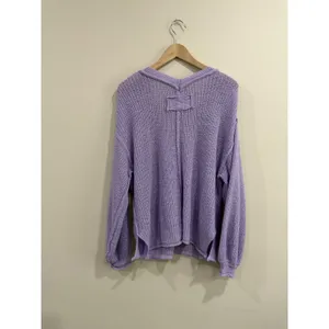 POL Purple V-Neck Knit Sweater‎ Oversized Long Sleeve Womens Small thumbnail 2