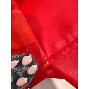 Riverdale South Side Serpents Red Faux Leather Moto Jacket Womens‎ Small thumbnail 15