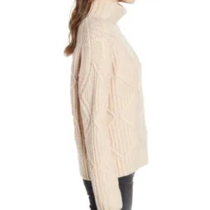 Caslon Women’s Chunky Cable Knit Turtleneck Sweater Size Medium NWOT thumbnail 13