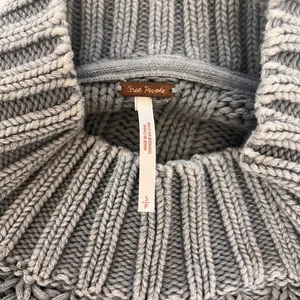 Free People Charcoal Cable Knit Turtleneck Sweater thumbnail 3