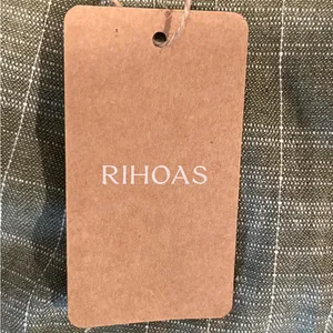 NWT RIHOAS Green Checkered Striped Cotton Linen Blend Shorts Small Pockets thumbnail 7