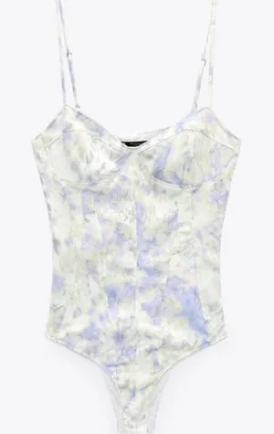 Zara Womens Tie Dye Bodysuit Medium New With Tags 3665/653/050/M thumbnail 1