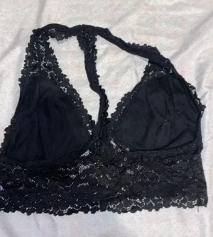 true black lacy bralette thumbnail 1